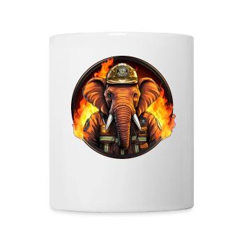 Éléphant de pompier - Mug blanc - blanc - Devant