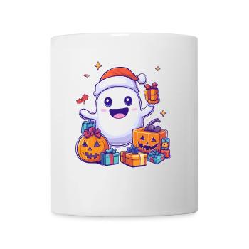 Halloween Gift Ghost with Christmas Hat Decoration - Mug - white - Front