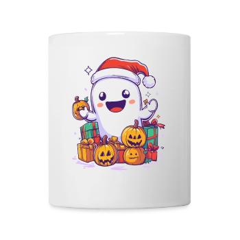 Halloween Gift Ghost with Christmas Hat Decoration - Mug - white - Front