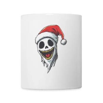 Halloween Geschenk Geist mit Weihnachtsmütze Deko - Tasse - Weiß - Vorne