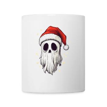 Halloween Geschenk Geist mit Weihnachtsmütze Deko - Tasse - Weiß - Vorne