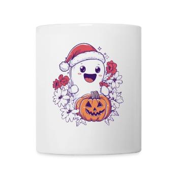 Halloween Gift Ghost with Christmas Hat Decoration - Mug - white - Front