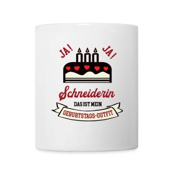 Geburtstag Schneiderin Schneider Frau Schneiderei - Tasse - Weiß - Vorne
