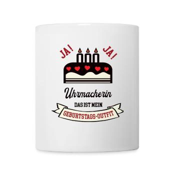 Geburtstag Uhrmacherin Uhrmacher Frau Juwelier - Tasse - Weiß - Vorne