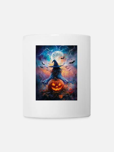 Halloween Gift Women Witch Men Kids Decoration - Mug - white