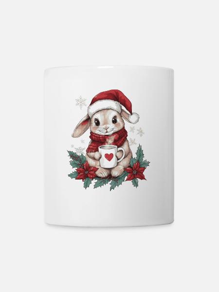 Hase Kaffee Weihnachten Deko Frauen Männer Kinder - Tasse - Weiß