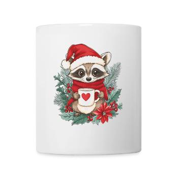 Raccoon Coffee Christmas Women Men Children - Mug - white - Front