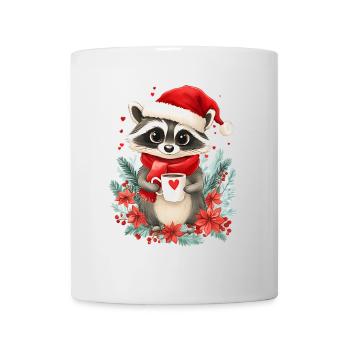 Raccoon Coffee Christmas Women Men Children - Mug - white - Front