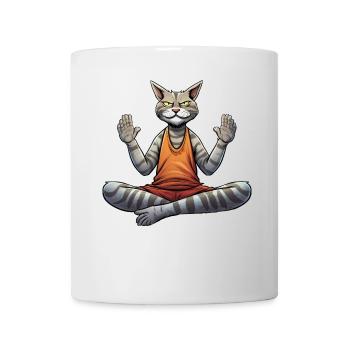 Chat de Yoga - Mug blanc - blanc - Devant