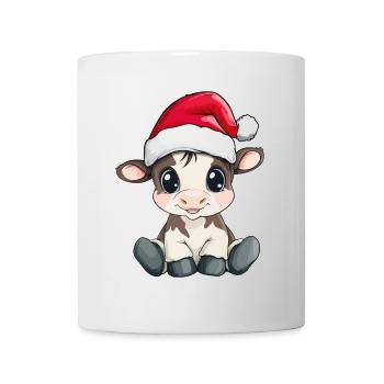 Kuh Weihnachten Süß Niedlich Xmas Weihnachtlich - Tasse - Weiß - Vorne