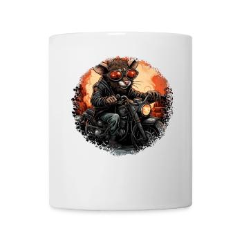 Ratte Motorrad / Motorradfahrer Ratten - Tasse - Weiß - Vorne