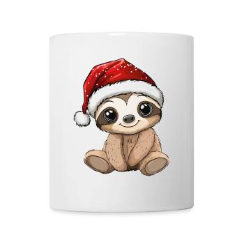 Faultier Weihnachten Süß Niedlich Weihnachtlich - Tasse - Weiß - Vorne