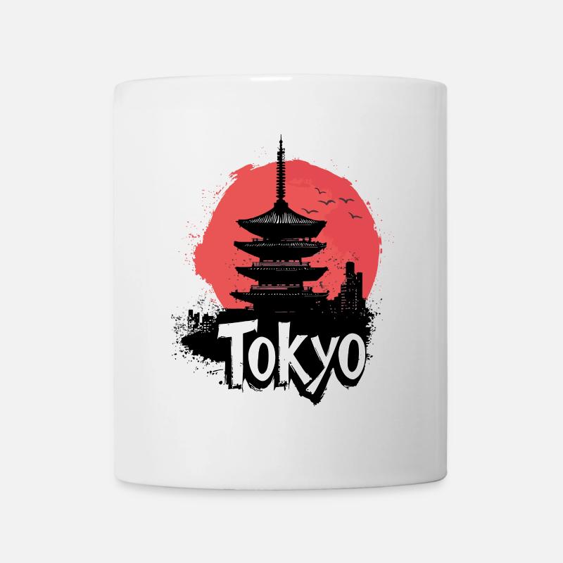 Tokio Japan Pagode Stadt Skyline Sonne Berg - Tasse - Weiß