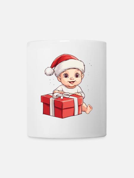 Weihnachten Baby Kind Süß Niedlich Lustig Geschenk - Tasse - Weiß