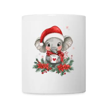 Elefant Kaffee Weihnachten Frauen Männer Kinder - Tasse - Weiß - Vorne