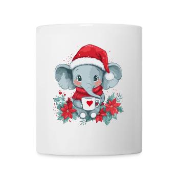 Elefant Kaffee Weihnachten Frauen Männer Kinder - Tasse - Weiß - Vorne