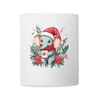 Elefant Kaffee Weihnachten Frauen Männer Kinder - Tasse - Weiß - Vorne