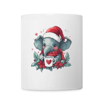 Elefant Kaffee Weihnachten Frauen Männer Kinder - Tasse - Weiß - Vorne