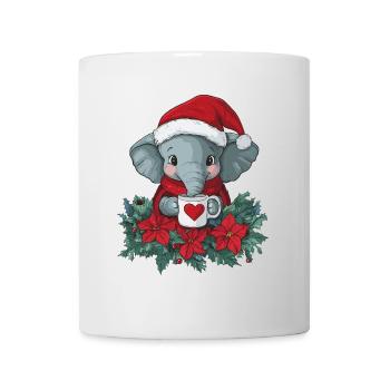 Elefant Kaffee Weihnachten Frauen Männer Kinder - Tasse - Weiß - Vorne