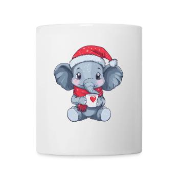 Elefant Kaffee Weihnachten Frauen Männer Kinder - Tasse - Weiß - Vorne