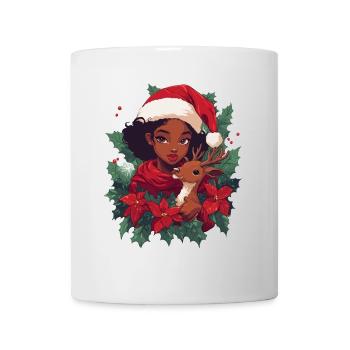 Afrikanische Weihnachtsfrau Kaffee Weihnachten - Tasse - Weiß - Vorne