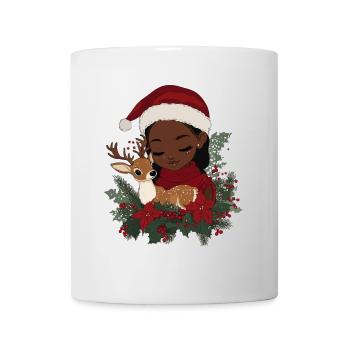 Afrikanische Weihnachtsfrau Kaffee Weihnachten - Tasse - Weiß - Vorne