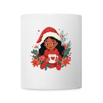 Afrikanische Weihnachtsfrau Kaffee Weihnachten - Tasse - Weiß - Vorne