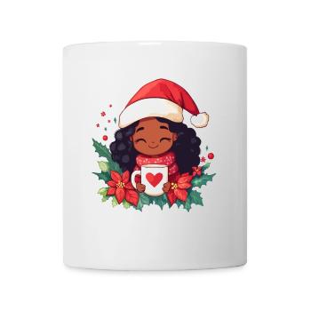 Afrikanische Weihnachtsfrau Kaffee Weihnachten - Tasse - Weiß - Vorne