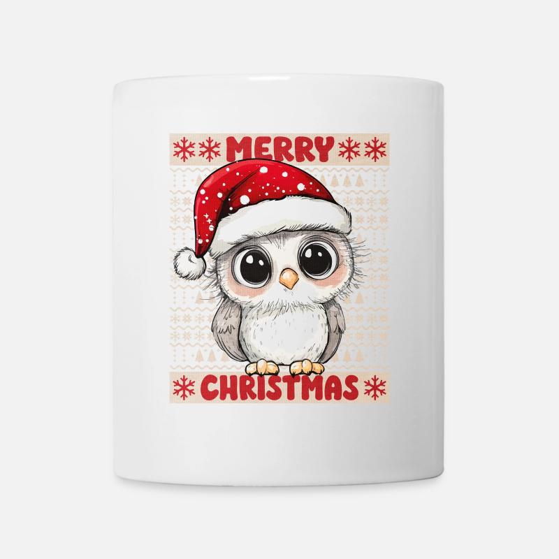 Eule Ugly Christmas Weihnachten Xmas Süß Niedlich - Tasse - Weiß