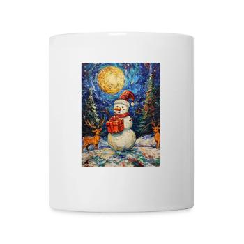 Schneemann Weihnachten Frauen Männer Kinder - Tasse - Weiß - Vorne