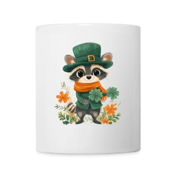 St Patrick’s Day Raccoon Décoration Femmes Hommes Enfants - Mug blanc - blanc - Devant