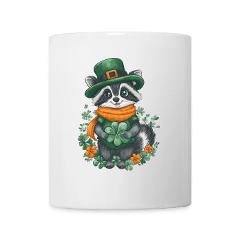 St Patrick’s Day Raccoon Décoration Femmes Hommes Enfants - Mug blanc - blanc - Devant