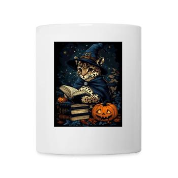 Halloween Geschenk Frauen Wildkatze Männer Kinder - Tasse - Weiß - Vorne