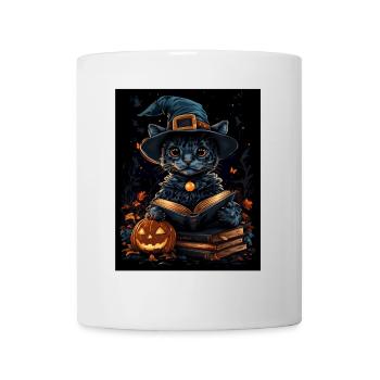 Halloween Geschenk Frauen Wildkatze Männer Kinder - Tasse - Weiß - Vorne