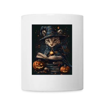 Halloween Geschenk Frauen Wildkatze Männer Kinder - Tasse - Weiß - Vorne