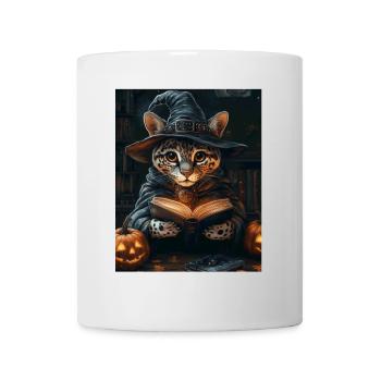 Halloween Geschenk Frauen Wildkatze Männer Kinder - Tasse - Weiß - Vorne
