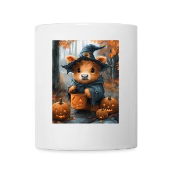 Halloween Geschenk Frauen Kuh Männer Kinder Deko - Tasse - Weiß - Vorne