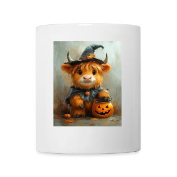 Halloween Geschenk Frauen Kuh Männer Kinder Deko - Tasse - Weiß - Vorne