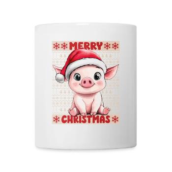 Schwein Sau Weihnachten Süß Niedlich Weihnachtlich - Tasse - Weiß - Vorne
