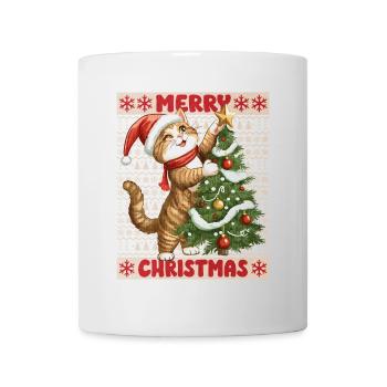 Chat Arbre de Noël Noël Noël Mignon Drôle - Mug blanc - blanc - Devant