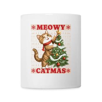 Chat Arbre de Noël Noël Noël Mignon Drôle - Mug blanc - blanc - Devant