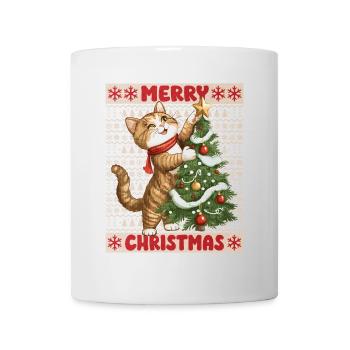 Chat Arbre de Noël Noël Noël Mignon Drôle - Mug blanc - blanc - Devant