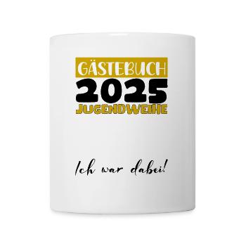 Jugendweihe 2025 Gästebuch Geschenk Mädchen Jungen - Tasse - Weiß - Vorne