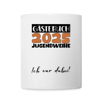 Jugendweihe 2025 Gästebuch Geschenk Mädchen Jungen - Tasse - Weiß - Vorne