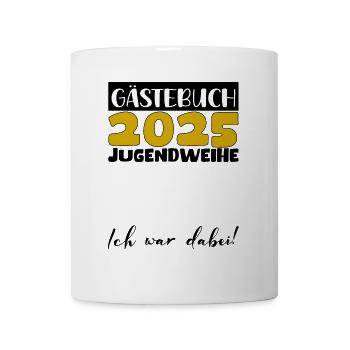 Jugendweihe 2025 Gästebuch Geschenk Mädchen Jungen - Tasse - Weiß - Vorne