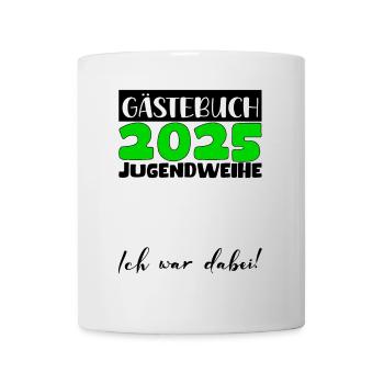 Jugendweihe 2025 Gästebuch Geschenk Mädchen Jungen - Tasse - Weiß - Vorne