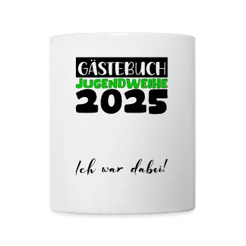 Jugendweihe 2025 Gästebuch Geschenk Mädchen Jungen - Tasse - Weiß - Vorne