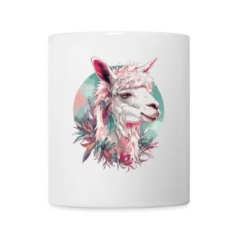 Alpaga Lama Nature animale Zoo Andes Inca Art coloré - Mug blanc - blanc - Devant