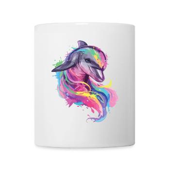 Dolphin Dolphin Ocean Sea Beach Nature Colorful Art - Mug - white - Front