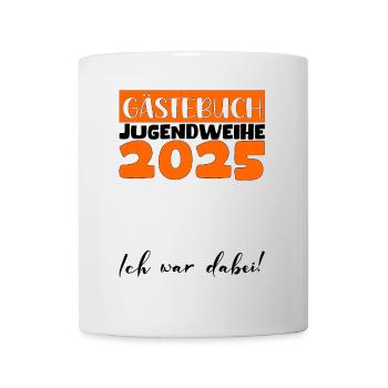 Jugendweihe 2025 Gästebuch Geschenk Mädchen Jungen - Tasse - Weiß - Vorne